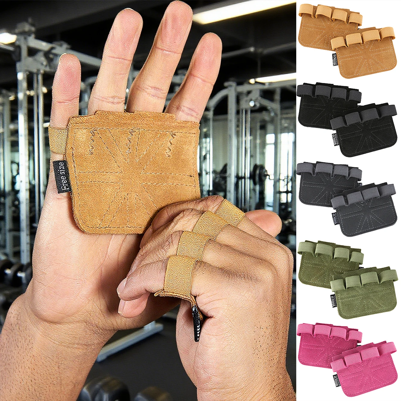 Leather Weight Lifting Training Gloves Palm Protection Women Men Fitness Sports Gymnastics Grips Pull Ups Weightlifting Workout