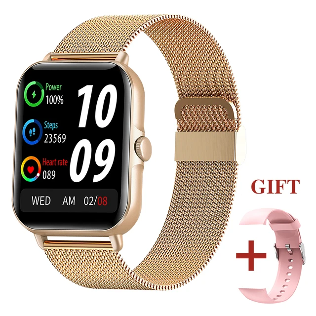 LIGE New Bluetooth Answer Call Smart Watch Men Full Touch Dial Call Fitness Tracker IP67 Waterproof smartwatch For Men Women+box Gold