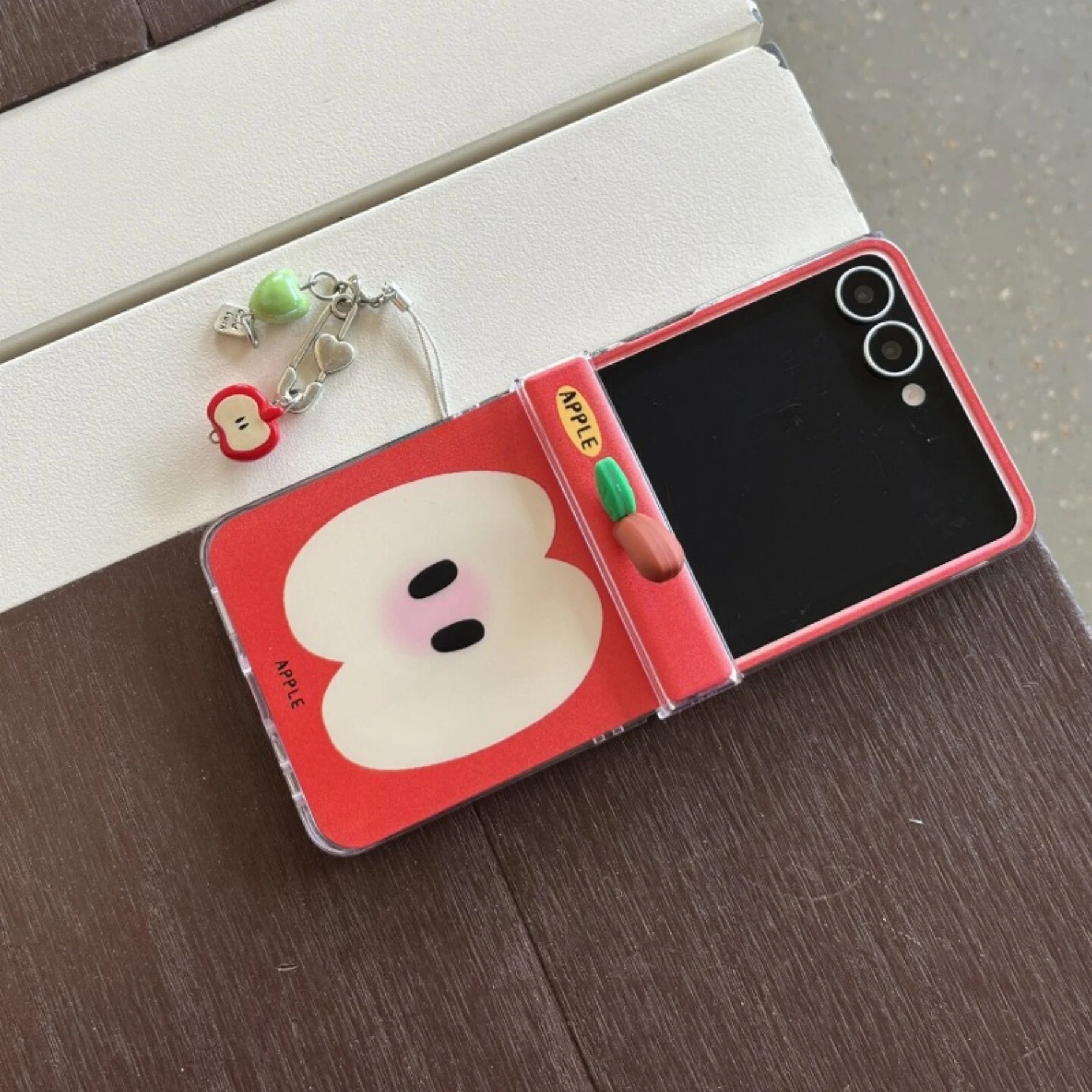 Korean Cute 3D Fruit Core Phone Case with Fruit Pendant - Stylish Hard Back Cover
