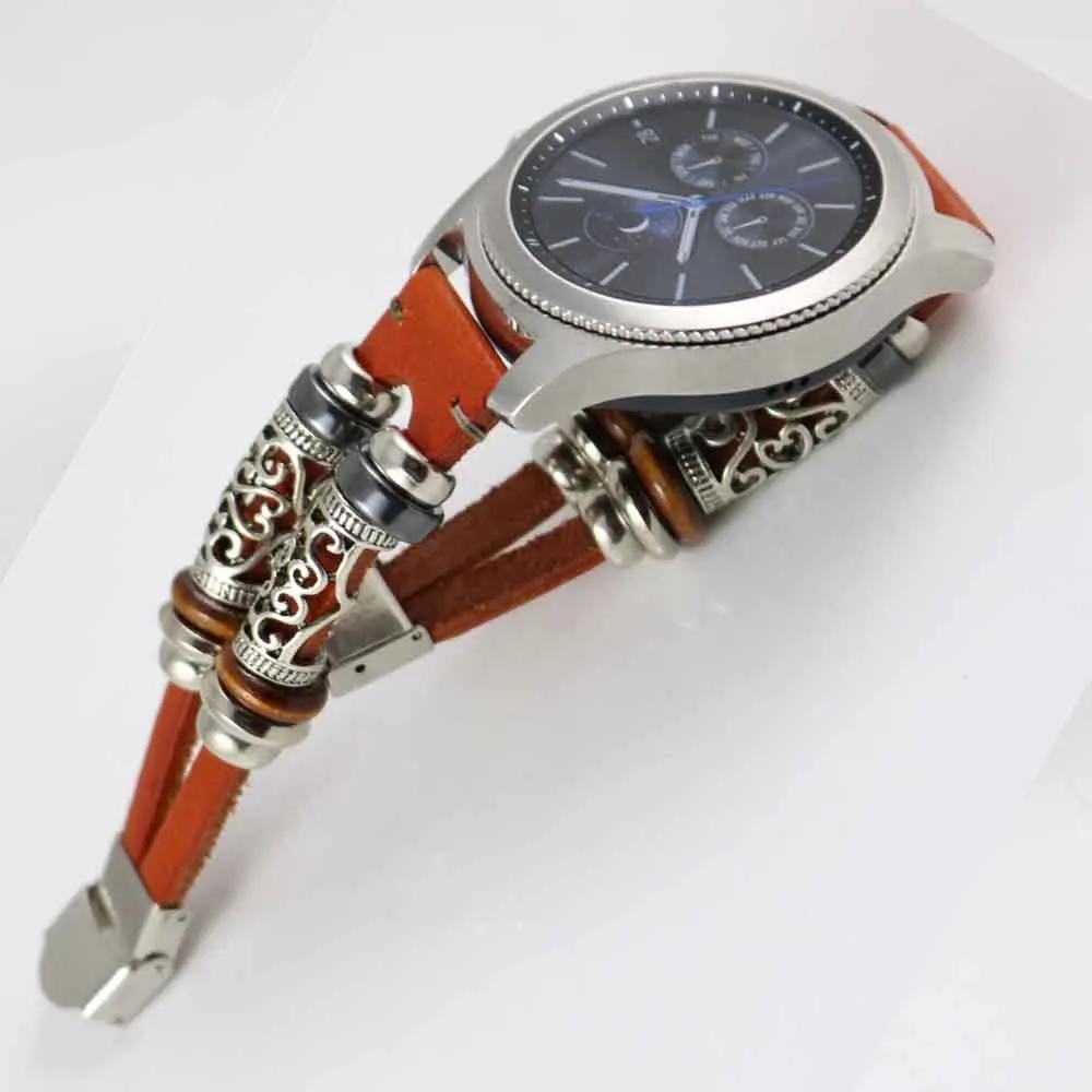 Retro Skórzany Pasek Do Samsung Galaxy Zegarek 3 45Mm Biegów S3 Frontier 46Mm 22Mm Bransoletka Do Zegarka Huawei Gt 2-2E-3 Pro 46Mm Zespół