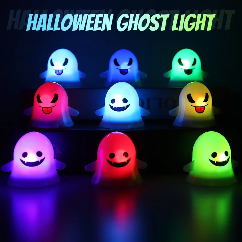 

Halloween Colorful Cute Ghost Night Light Party Venue Decoration Props Kids Bedroom LED Lights Halloween Decor For Home Lighting