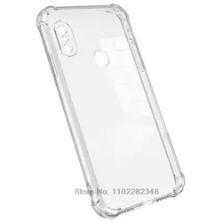 Shockproof Clear Silicone Phone Case - Transparent Protective Cover for Redmi Note 5 Pro (Clear TranSparent)