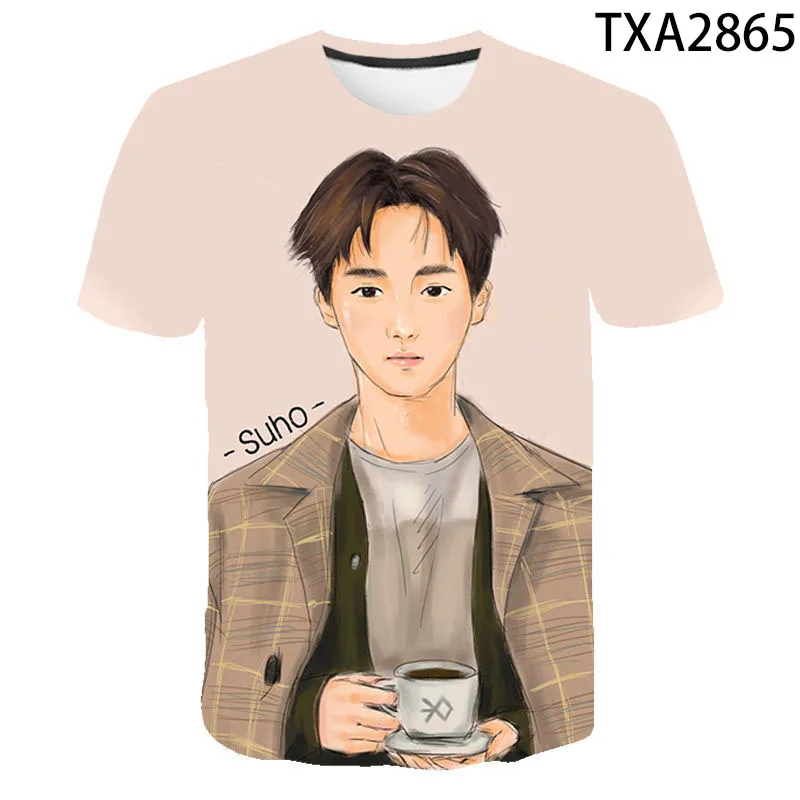 

2020 New Summer EXO 3D T shirt Boy Girl Kids Fashion Streetwear Men Women Children Short Sleeve Printed T-shirt Cool Tops Tee