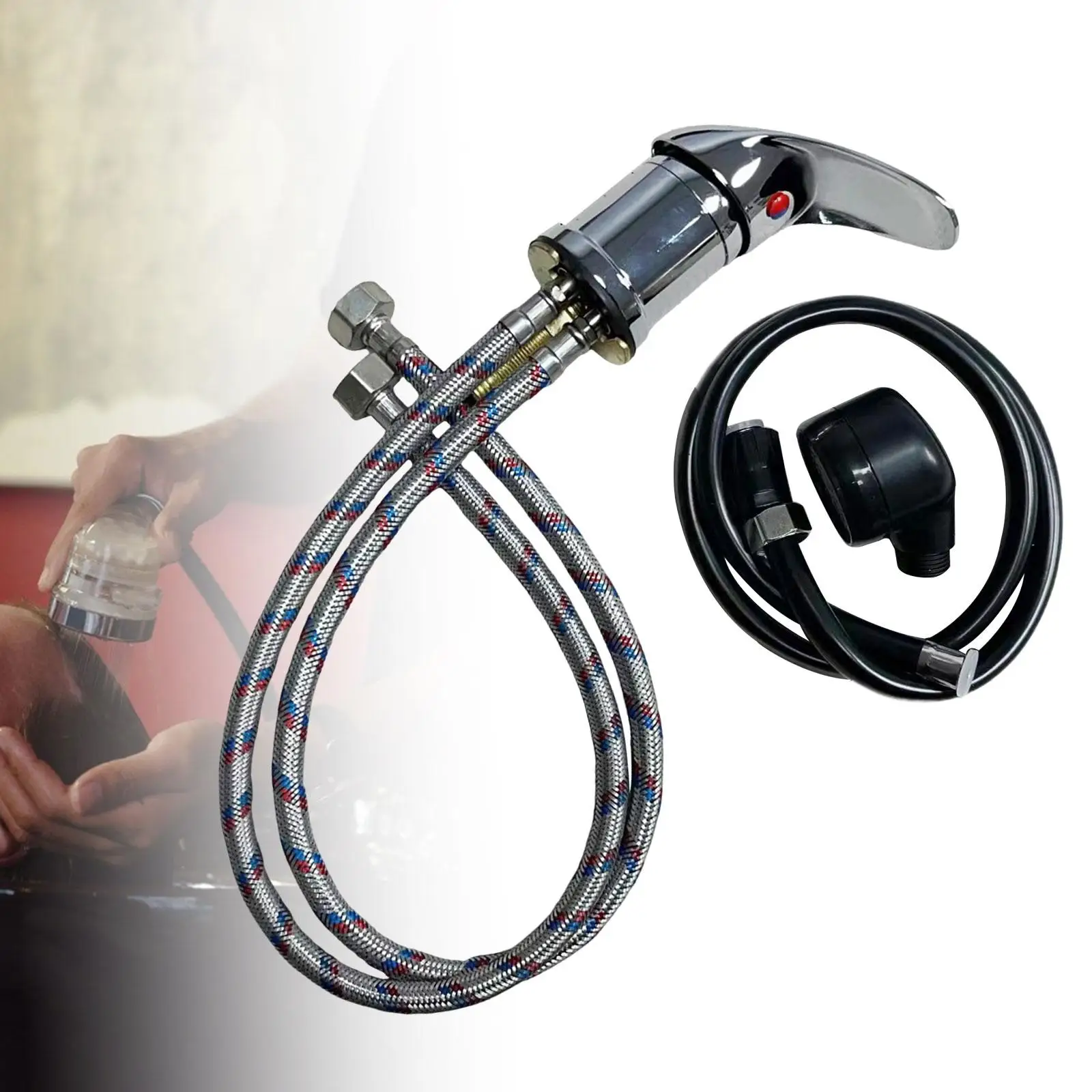 طقم صنبور من سبائك الزنك للصالون ، وعاء الشامبو ،...