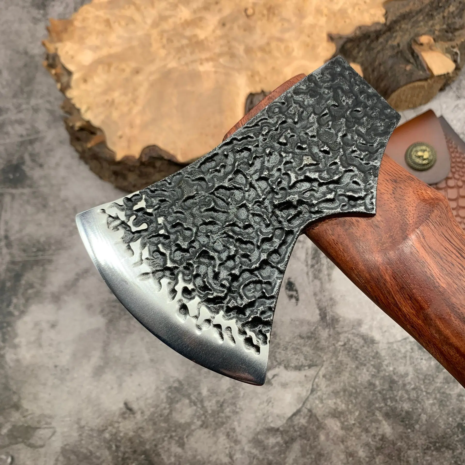 Chopping firewood artifact, home camping, mountain cutting, wood cutting hand axe, hand forged axe, high hardness, multifunction