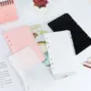 A6 A7 Transparen Pink Black Binder Pockets Binder Folders for Notebook Divider Page Waterproof PVC Leaf Document Filing Bag 5