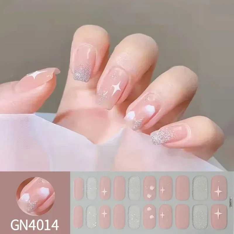 Gel Nail Stickers Fashion Self-Adhesive DIY Manicure Sticker Gel Nail Strips For Women Decals Decoration No UV lamp Required nail stickers nail art decoration nail decals