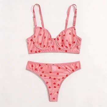 Ensemble de lingerie transparente pour femmes, sous-vêtements féminins, shorts de corps, soutien-gorge push-up, sous-vêtements sexy