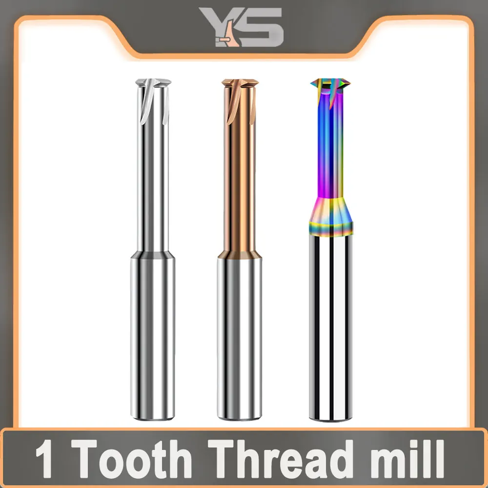 

1 Tooth Thread Milling Cutter Tungsten Carbide Steel CNC Machining Aluminum 55 Degree M1.2 M1.6 M2 M2.5 M3 M3.5 M4 M5 M6 M8 M12