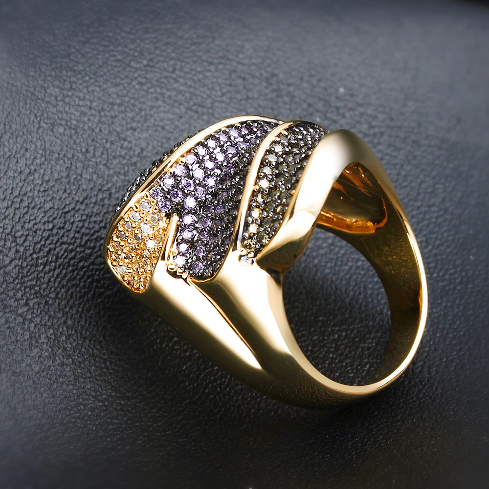 Big Luxury Ring Colorful Multi Cubic Zircon Ring Size 5/6/7 Fashion Jewelry Ring's for party Women