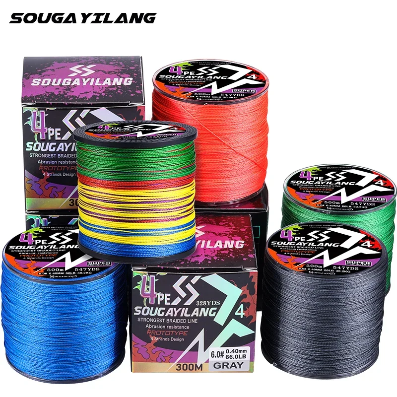 Sougayilang 100M 300M 4Strand 8 Strands Braided Line 18-88LB Multifilament  Super Strong PE Fishing Line for Saltwater Freshwater