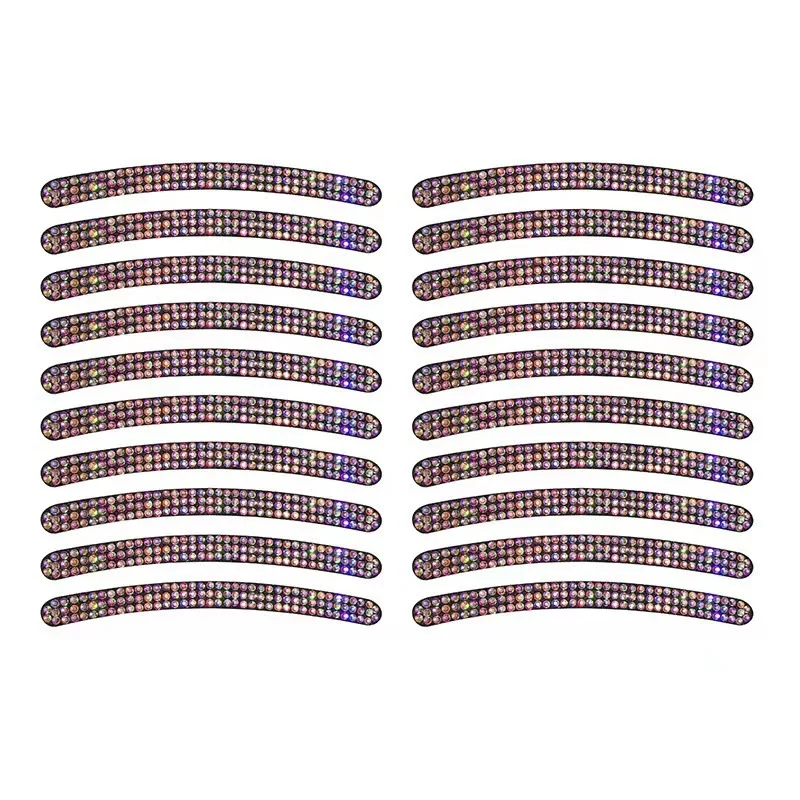 20Pcs 다이아몬드 크리스탈 자동차 타이어 림 스티커 자동 장식 스티커 안전 경고 스트라이프 휠 허브 여성을위한 자동차 액세서리