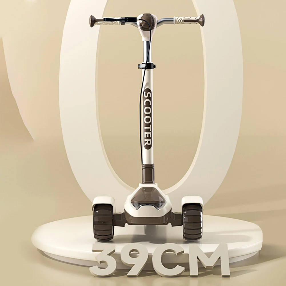 Outdoor Kick Scooter 3 Wheel Scooter Adjustable Youngsters Adult With Handbrake Foldable Flash for 5-18 Year Old
