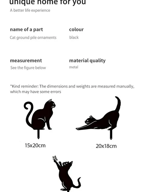 Description Picture 4 of itemCat Ground Stake Ornament Ground Plug Outdoor Garden Balcony Art Decoration Metal Crafts