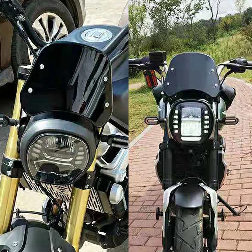Für loncin voge 500 ac 500ac motorrad retro stil windschutz scheibe voge 500ac 500 ac anwenden – Detail 1