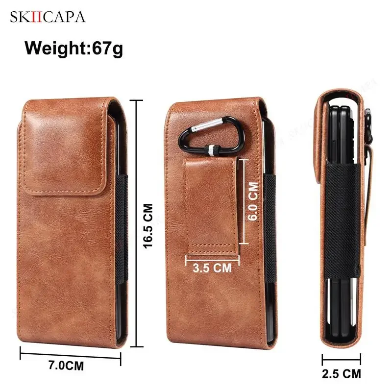 Genuine Leather Fanny Pack Phone Pouch with Belt Clip