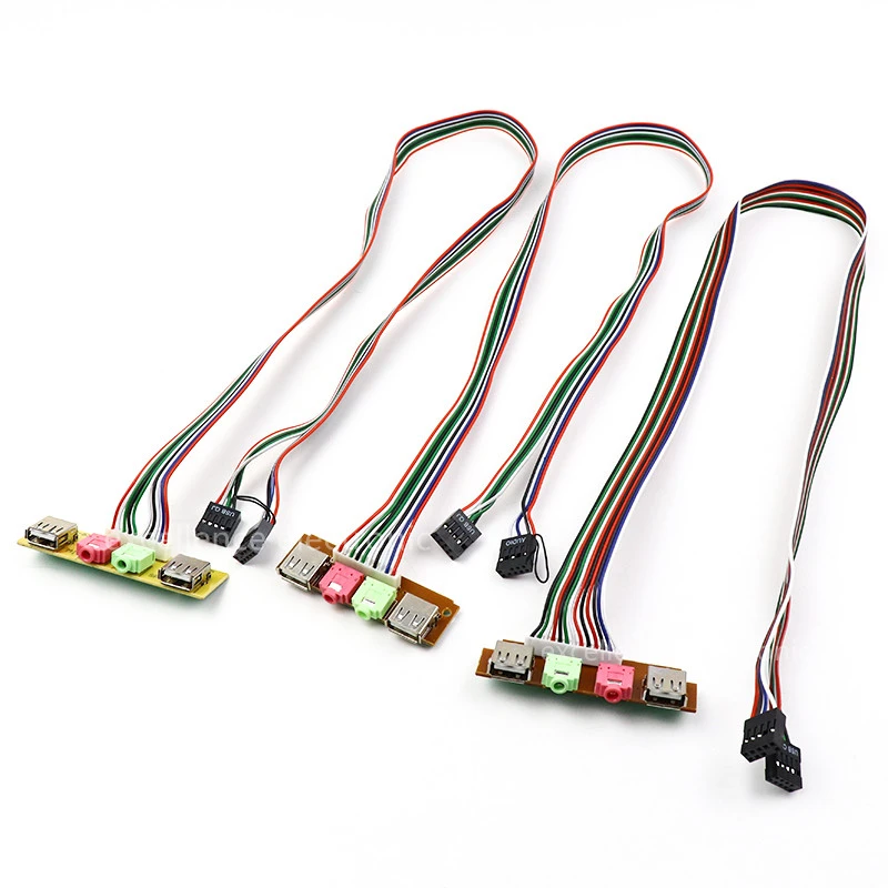 Caja ordenador con puerto de Audio USB, Panel frontal, Cables auriculares, micrófono, entrada y salida de Audio, 6,8/7,4/7,8 cm, 1 unidad, 2 unidades| | - AliExpress