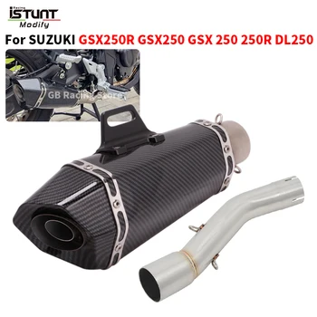 Slip For SUZUKI GSX250 250R DL250 GSX 250 Motorcycle Exhaust Pipe Escape Moto System Modify DB Killer Middle Link Pipe Muffler