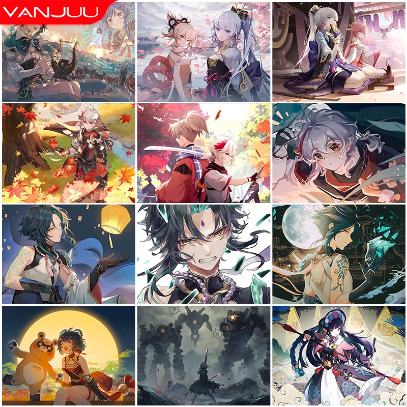 Genshin impacto sangonomiya kokomi azul anime menina ab diamante pintura da  arte do jogo de vídeo chinês mosaico ponto cruz decoração casa - AliExpress