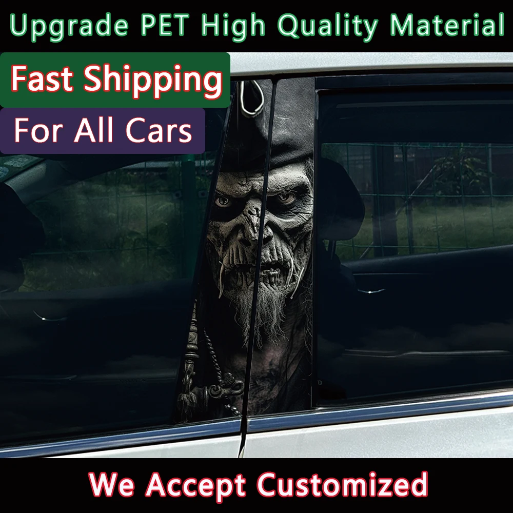 Pirate Captain Skull Waterproof Vinyl Car Stickers - Durable and Scratch-Resistant Design