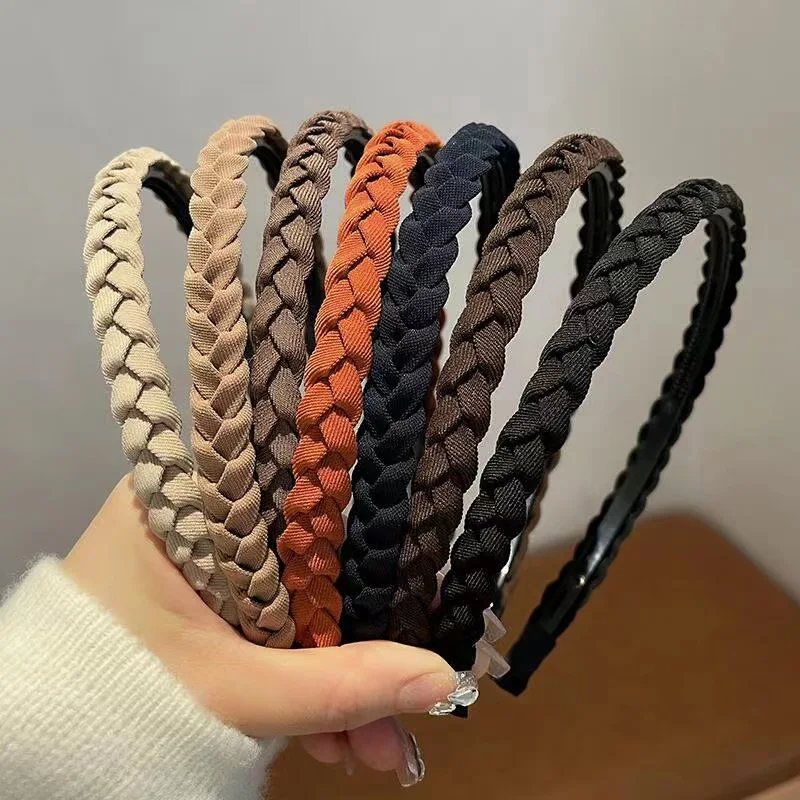 

Обруч для волос Плетеный женский, модный простой ободок ручной работы в Корейском стиле, нескользящий, для мытья лица, аксессуары для волос, подарок, 2023