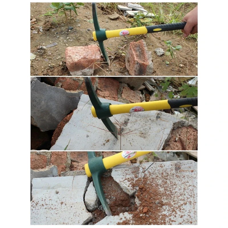 Mattock Fiberglass Handle Pick Axe for Garden Projects/Vegetable Harvesting Garden Pick Hand Tools Labor-saving pickaxe for planting