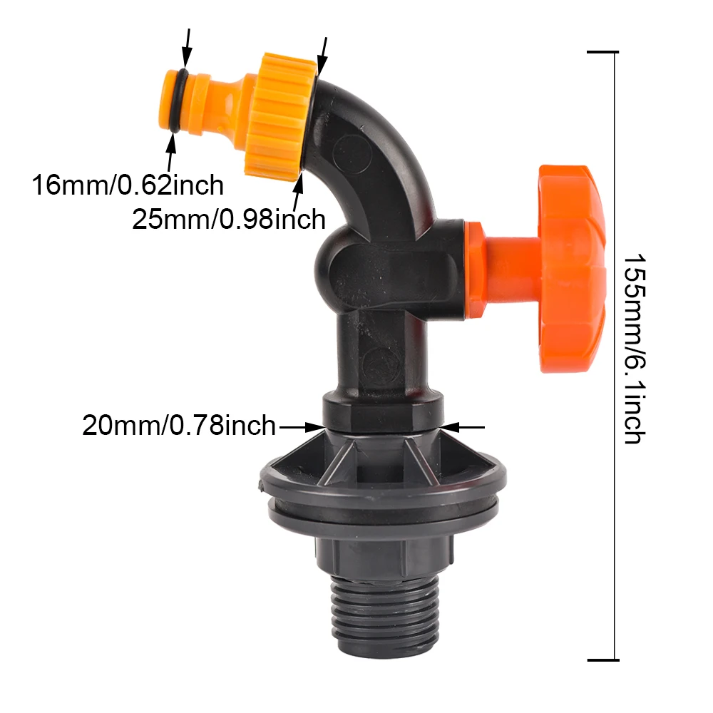 Rubinetto Per Barile Della Pioggia Ad Alto Flusso, In Plastica Resistente Con Attacco 3/4" NPS X 3/4" GHT Per Tubo Da Giardino