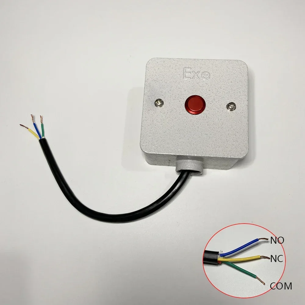 1Pcs Metal Case Explosion Proof Button NC/NO Dry Contact Output Auto Reset Security Alarm Emergency Button Power Switch