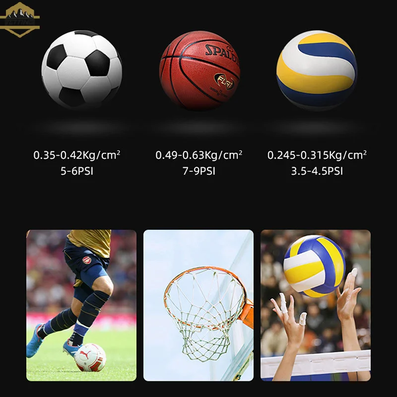 Ball Pressure Gauge Digital Display Barometer 0-1.4BAR Rubber Protective Cover For Football Basketball Volleyball