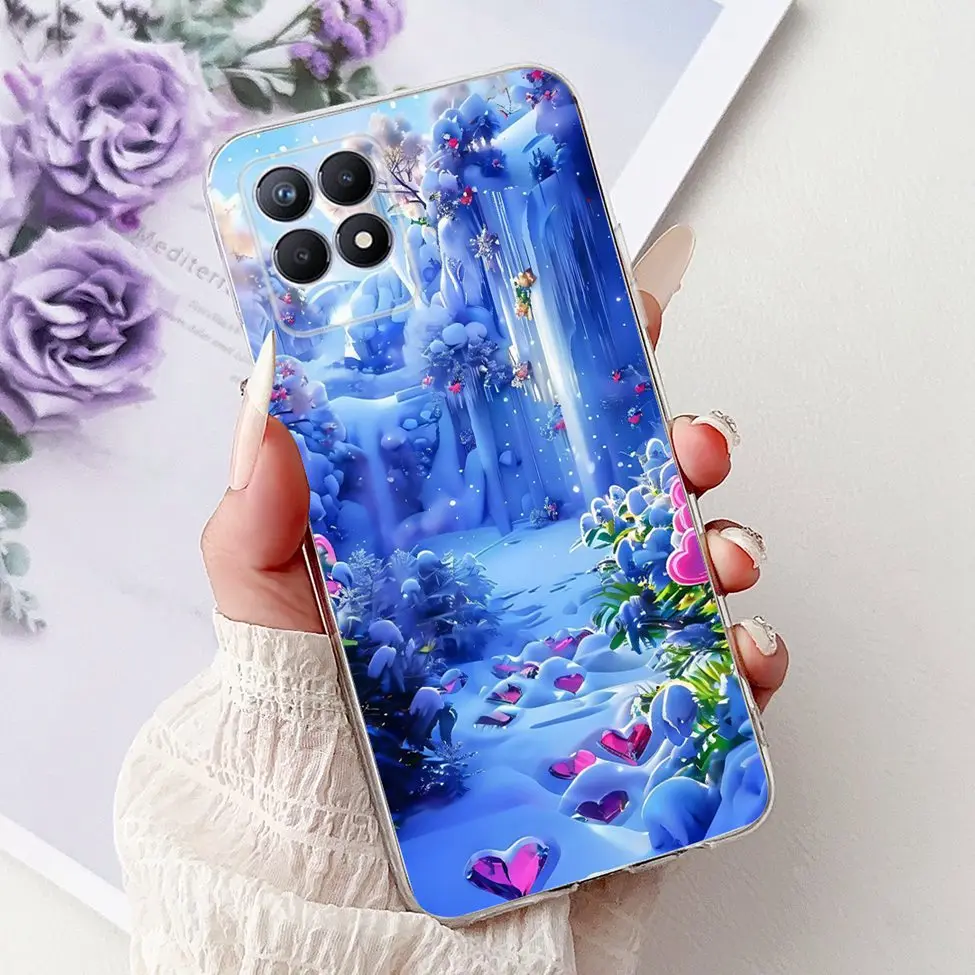 Luxury Butterfly and Love Flowers Clear Phone Case - Cool Painted Design