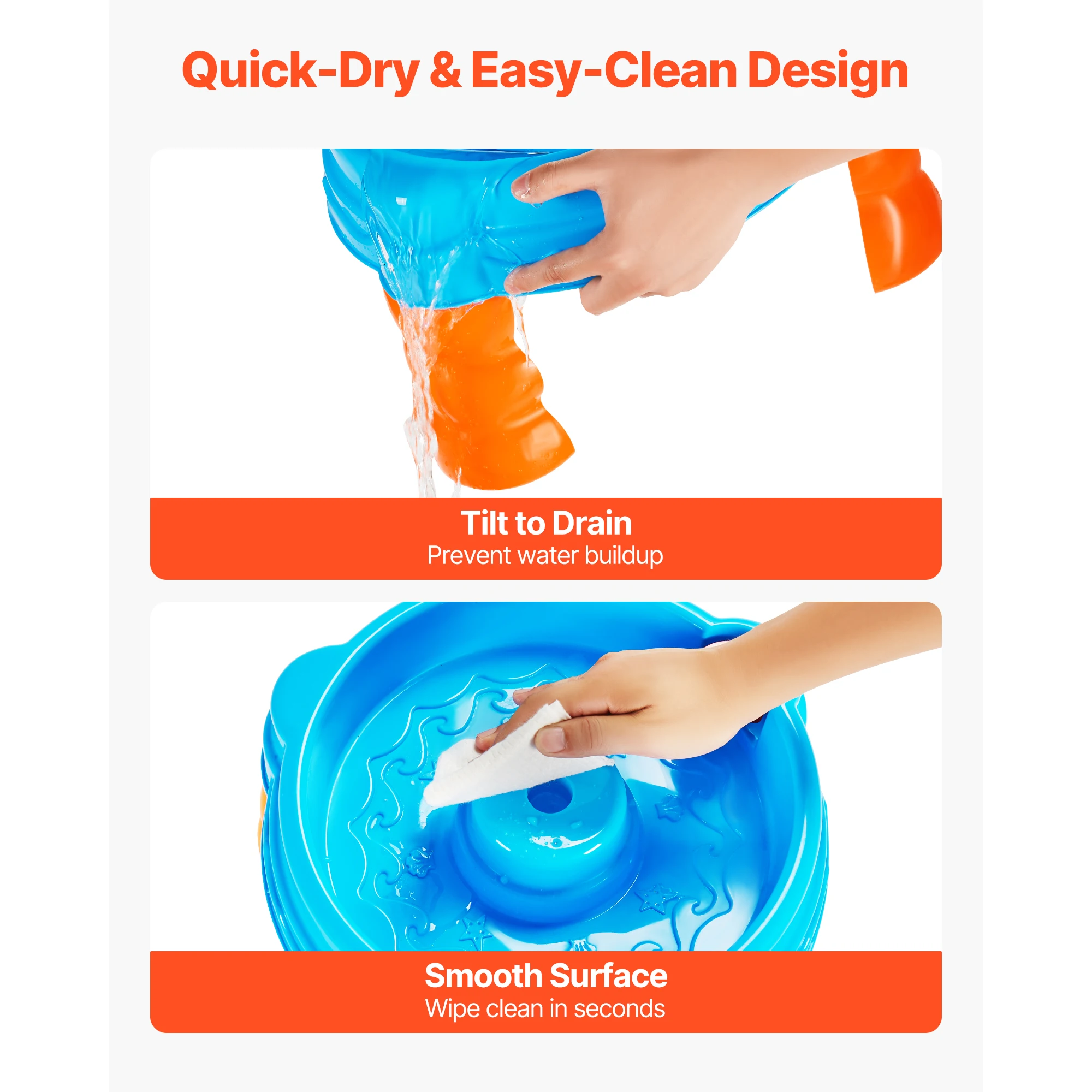 Kids Outdoor Water Table Playset with Fishing Game