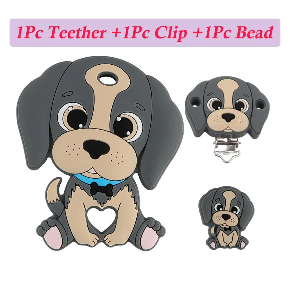Kovict New Dog Baby Silicone Beads Teether Clips Cartoon Animals Teeth Care Pendants DIY Pacifier Chain Accessories Baby Toys 24 Sda2958e39063481583b3a847b75c98ael