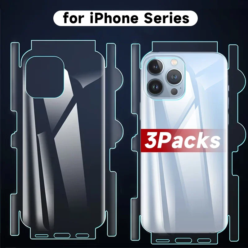 Rahmen-Hydrogel-Folie für iPhone 17 16 15 Pro Max Rückseiten-Displayschutz Vollständige Abdeckung Rückseitenschutzfolien für iPhone 14 13 12 – Detail 4