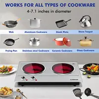 Cusimax dual infrared burner, electric ceramic glass stove, adjustable temperature control, compatible with all cookware 2