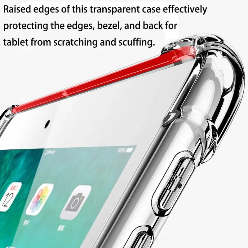 Silicone Shockproof Transparent TPU Tablet Back Cover Case