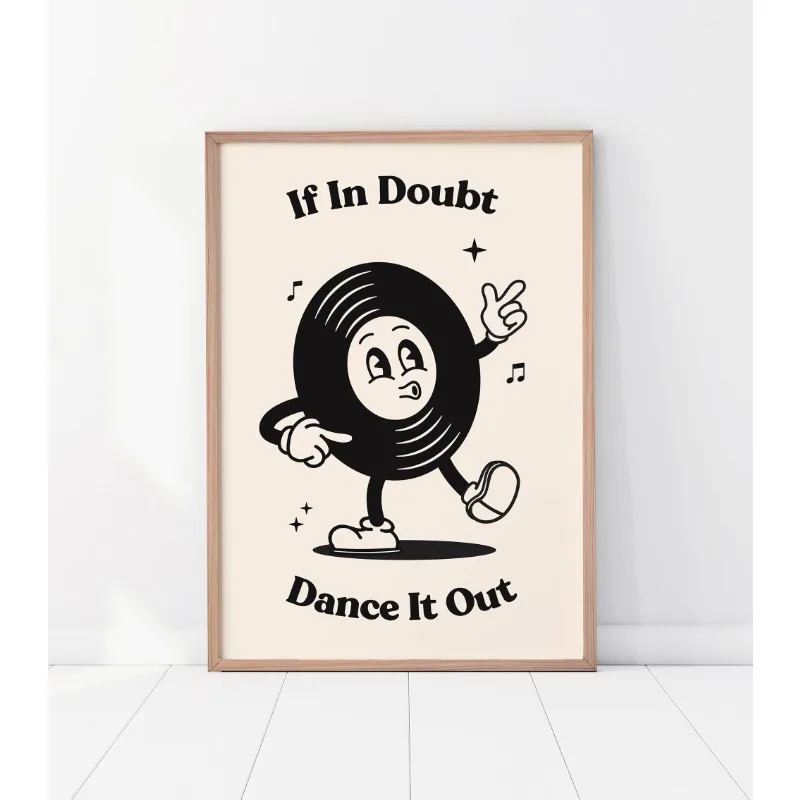 Vintage Vinyl Record Canvas Art - Minimalist Turntable Wall Decor