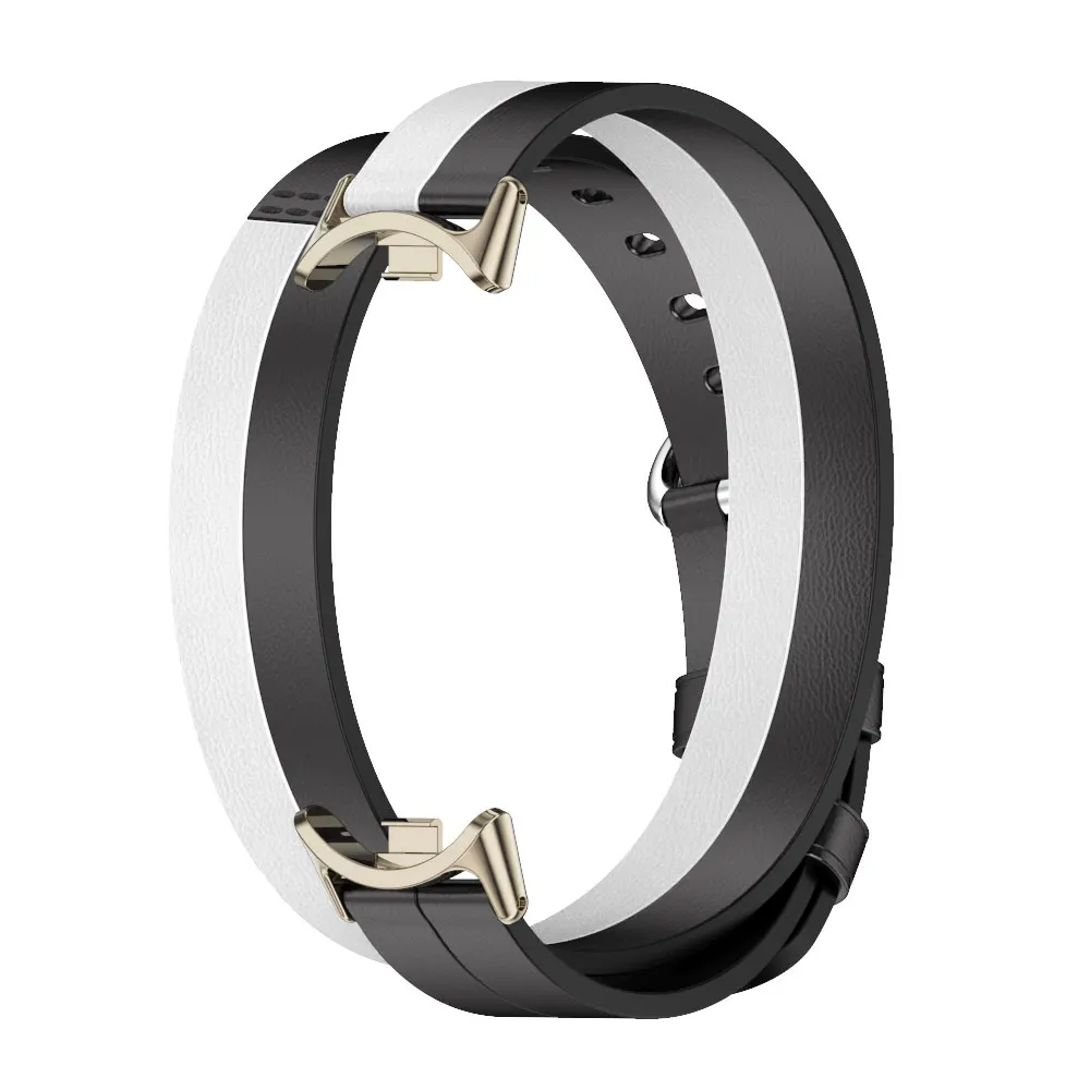 Mi Band 8 Leather Strap Double-Loop Bracelet for Xiaomi Mi Band 7 Correa Smart Watch Wristbands Miband 6 5 4 3 Replacement Strap