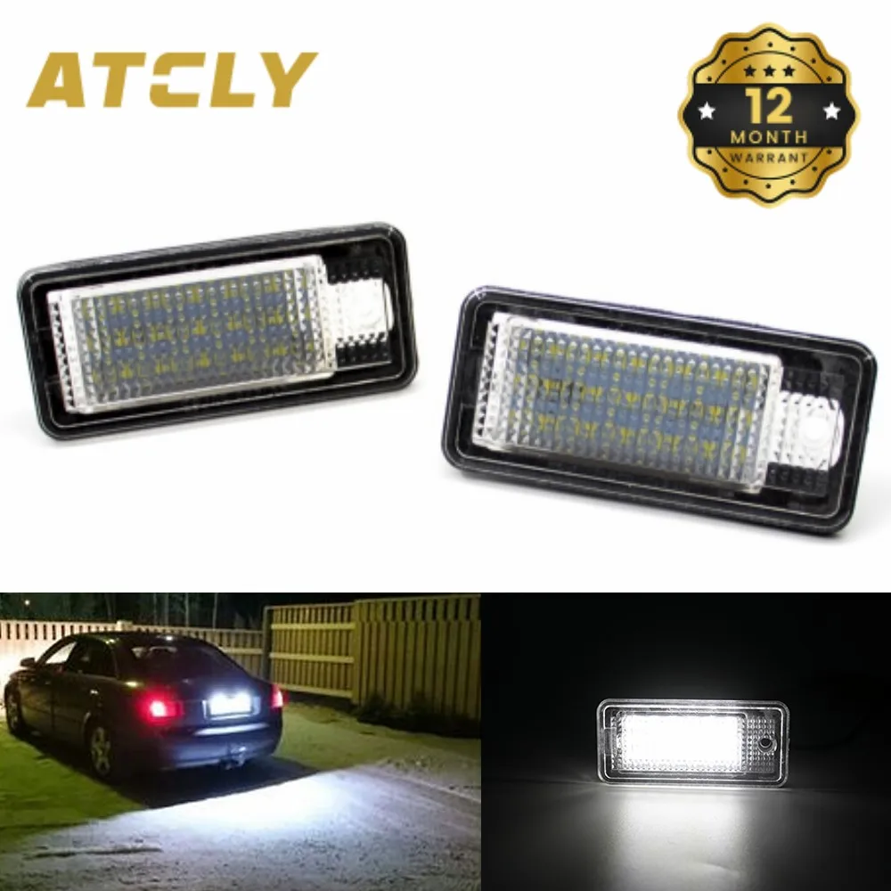 

2 шт., задний номерной знак для Audi A3 A4 S4 RS4 B6 B7 A6 RS6 S6 C6 S5 2D Cabrio Q7 A8 S8 RS4 Avant 6000K