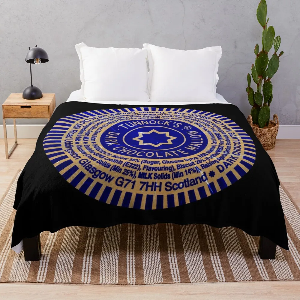 

Tunnock's Dark Chocolate Mallow Throw Blanket Sofa Quilt fluffy blanket