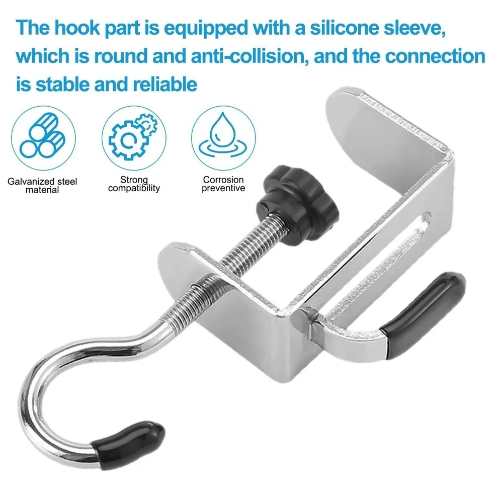 Adjustable Desk Edge Hook Galvanized Steel