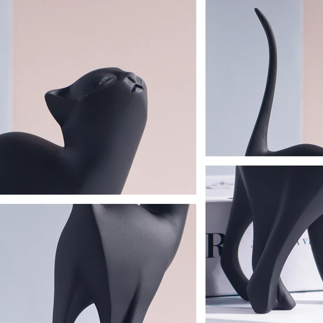 Sculpture de chat de style minimaliste, décoration d'intérieur pour cafés et librairie, design créatif de forme mignonne, option cadeau parfaite 5