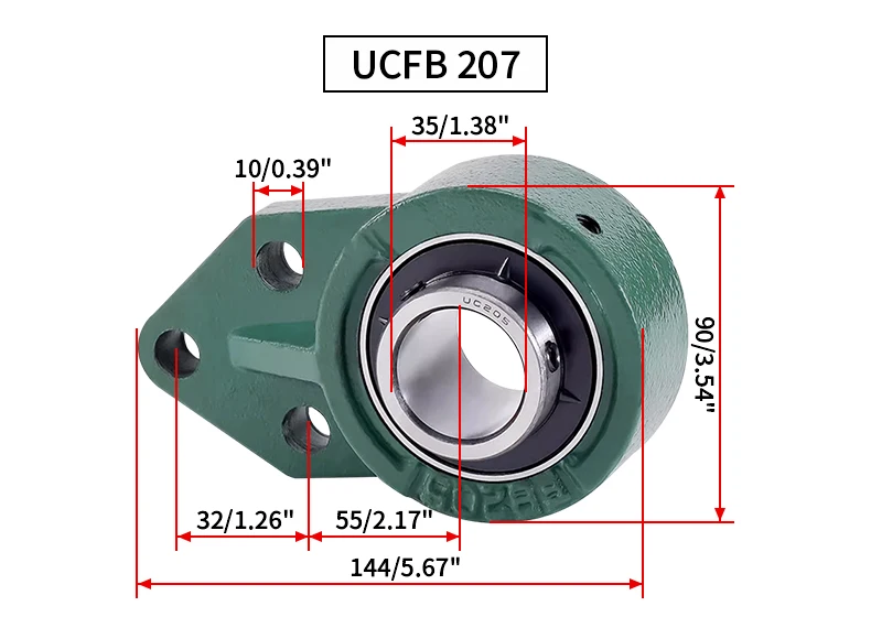 Äußeres Kugellager mit Sitz UCFA204 UCFB205 UCHA206 UCFA207 UCFB208 UCFB209 UCHA210 – Detail 23