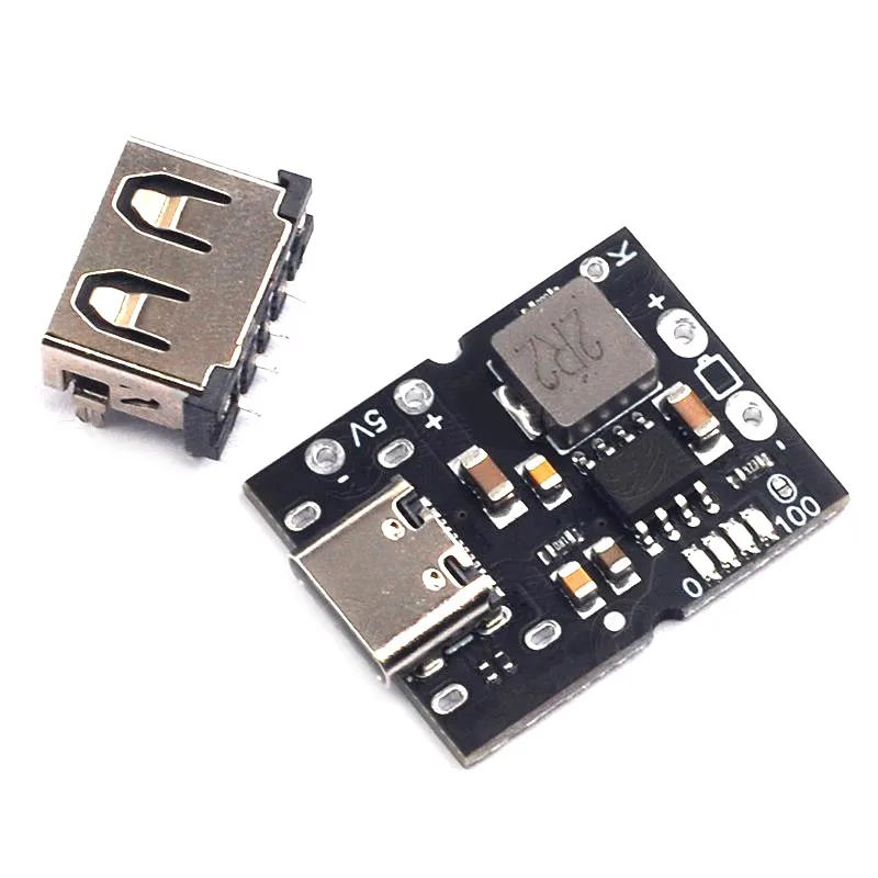 5V 2A Boost Converter Step-Up Power Module Lithium Battery Charging Protection Board LED Display Type-C USB For DIY Charge step up converter power supply module battery protection module battery protection board step up module