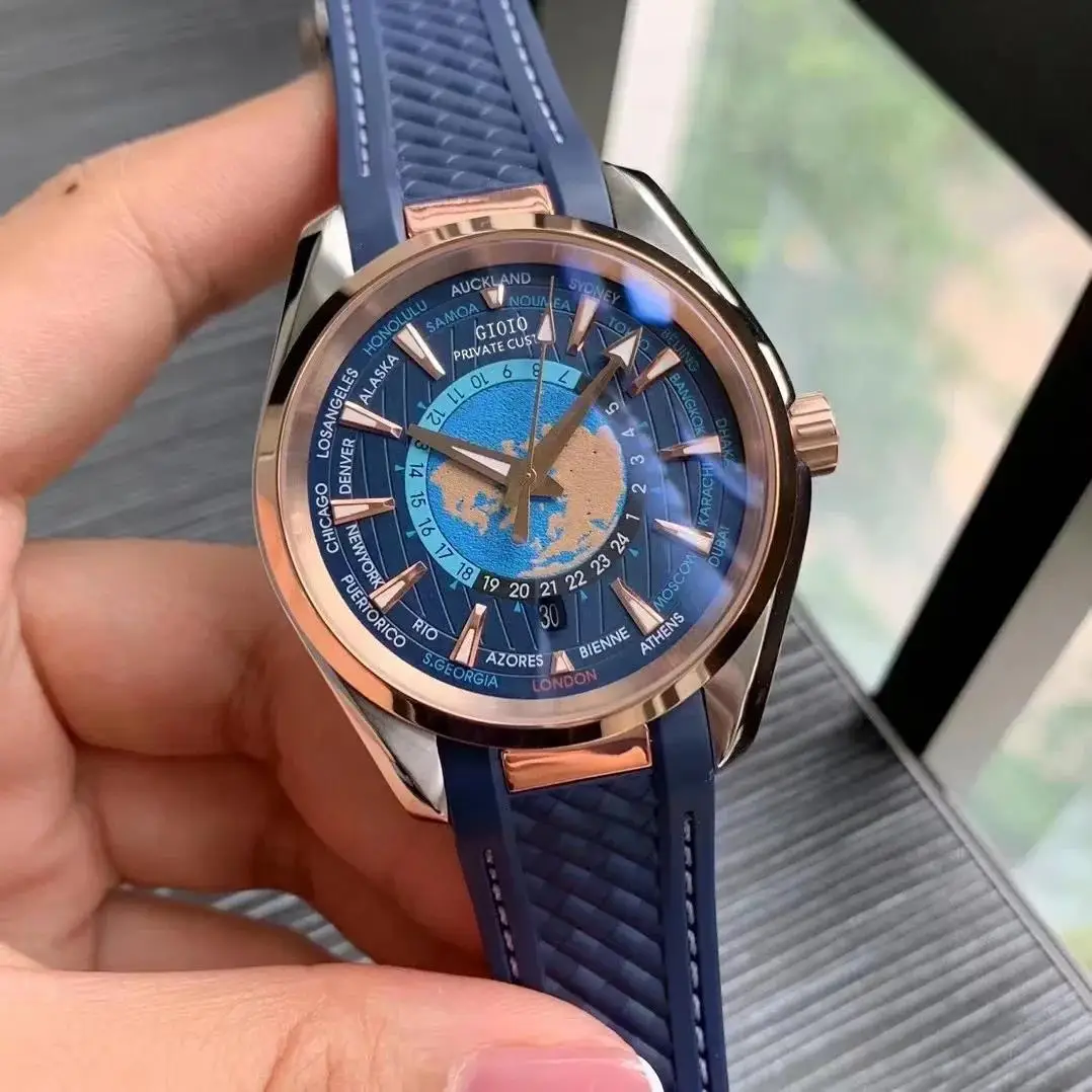 

41mm High Quality Mens Automatic Watch Mechanical Sapphire Black Blue Rubber Luminous Stainless Steel Rose Gold