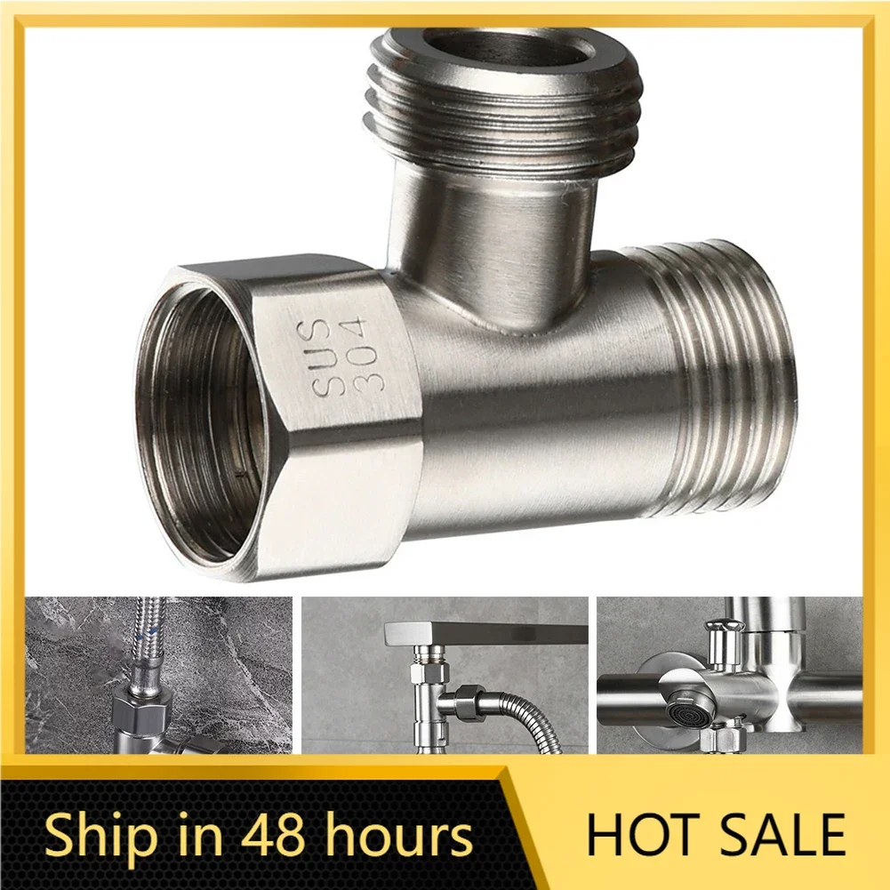 

G1/2 Three-way Water Distribution Valve Toilet T Adapter T-Valve Bath Bidet Sprayer Switch Faucet Adapter Bathroom Accessories