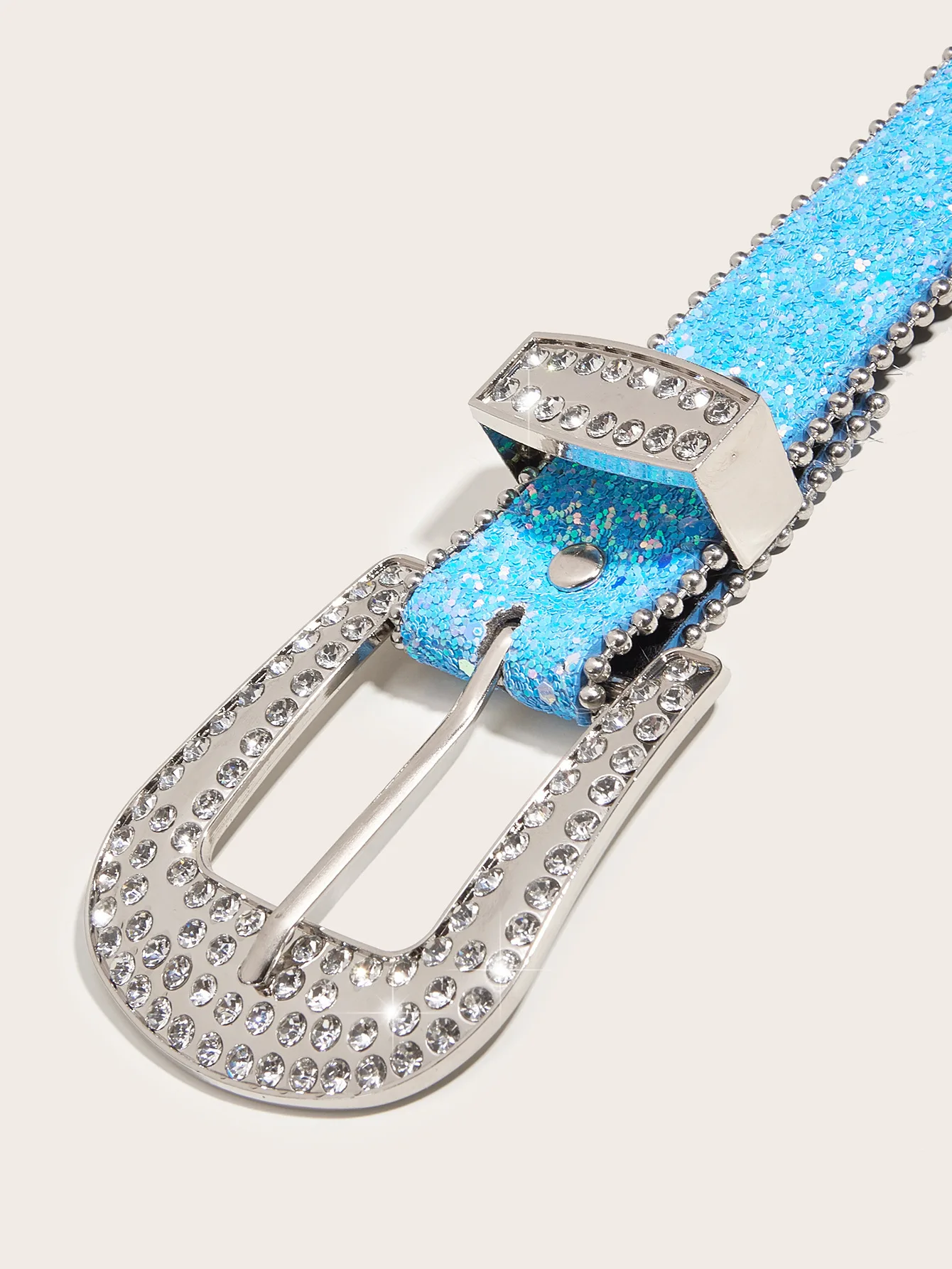 Rhinestone Western Cowgirl Belt - Y2K Sparkling PU Leather Accessory for Women
