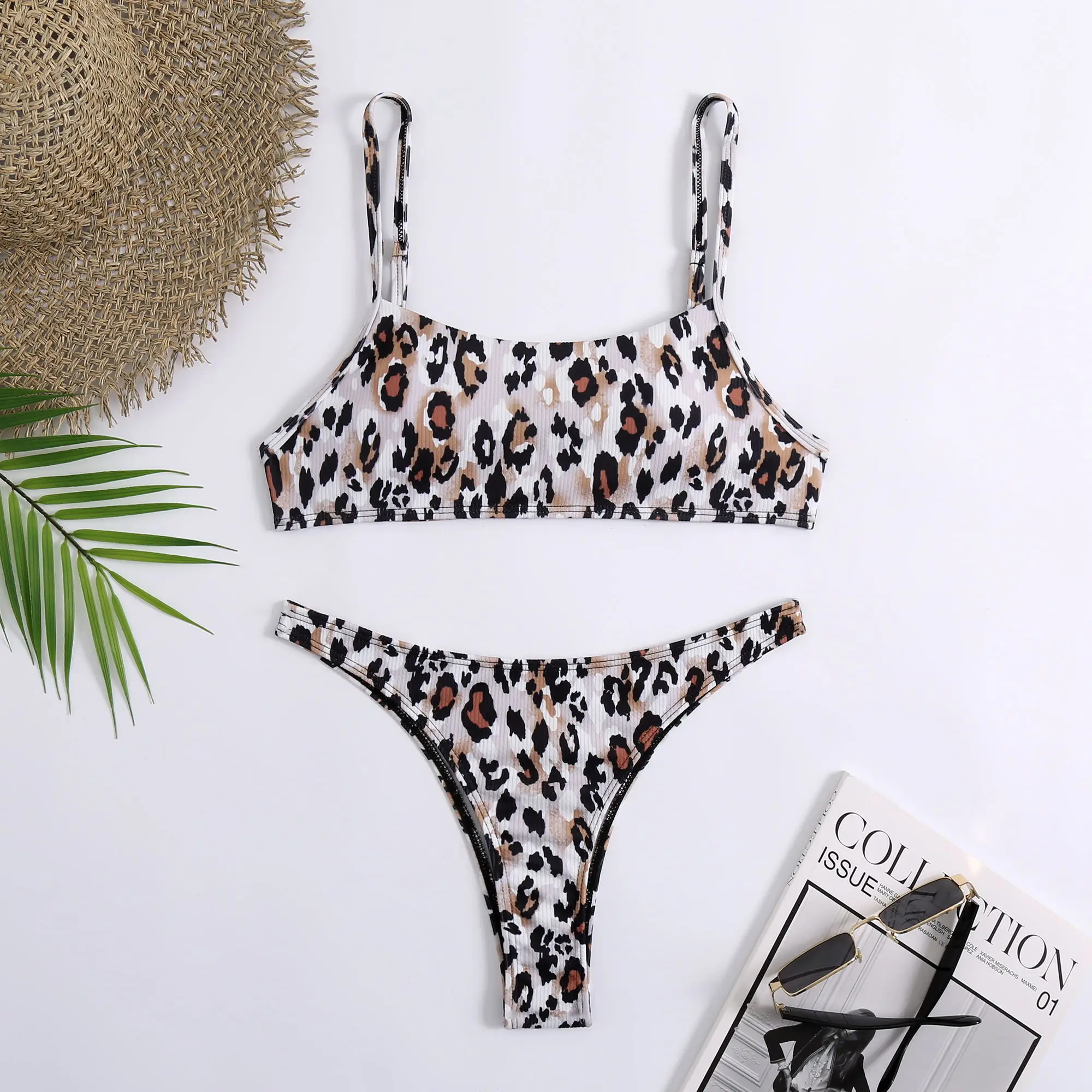 

Cheap Leopard Bikini Set Women Swimsuit Two Piece Swimwear Halter Bikinis Summer Beach Bathing Suit