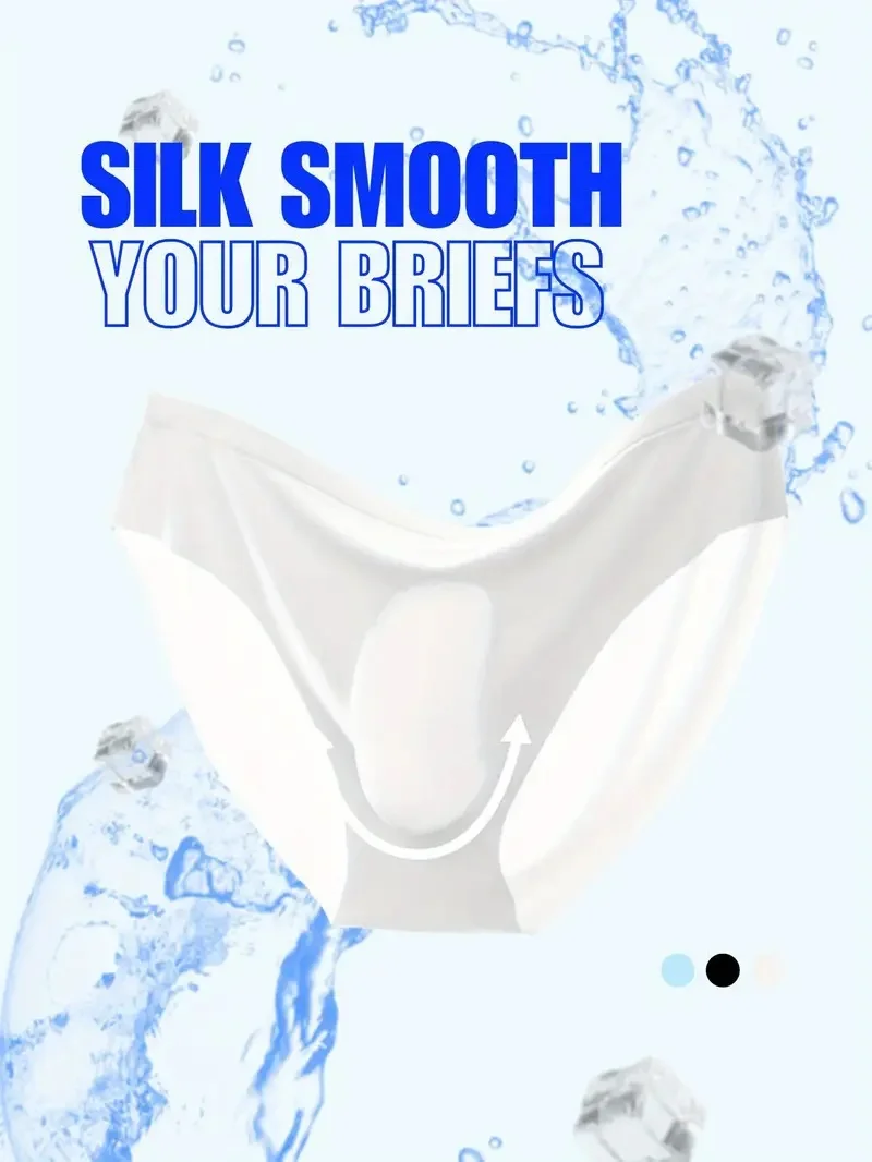 Description Picture 3 of item1pc Men's Ice Silk Seamless Plain Color Semi Sheer Briefs Cool Thin Breathable Stretch Comfortable Briefs sexy mens underwear