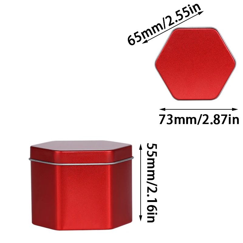 Portable tea tin box tea canister Solid Color Tea Sealed Box Teaware Storage Container Hexagonal Tinplate Can Coffee Sugar Kitchen Storage
