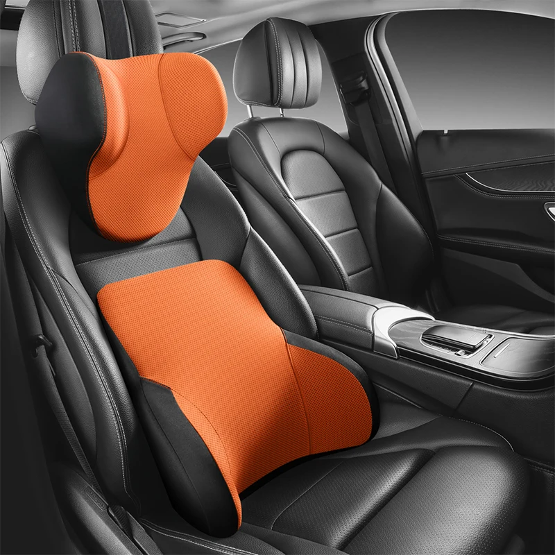 

Car Neck Headrest Pillow Rest Head Support Cushion Car Breathable Memory Foam Slow Rebound Guard Car Lumbar Pillow Universal